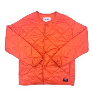 Carhartt WIP Laxey Liner Jacket XS Orange Quilted Ripstop Water Repellent